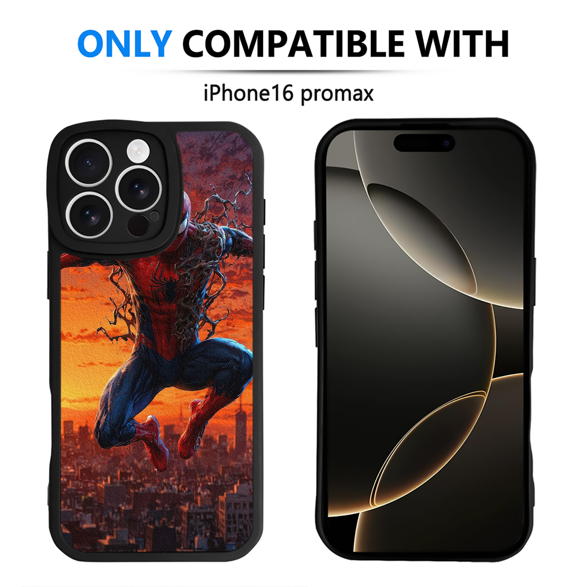 （画像用） Spider Man スパイダーマン 【iPhone 16シリーズ対応】シリコンスマホケース（レザー調） 材質：シリコン